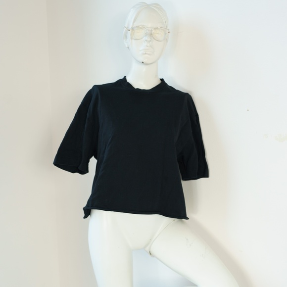 FILIPPA K Black Cropped Boxy Tee, Small - Picture 4 of 9